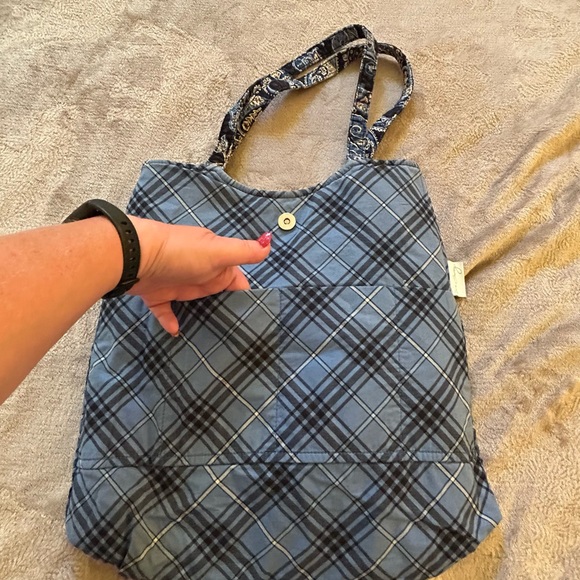 Vera Bradley blue deep night paisley tote approx 13x14 - Picture 6 of 9